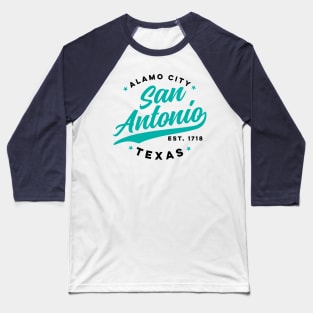 Vintage San Antonio Alamo City Texas Teal USA Baseball T-Shirt